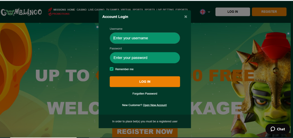 Gomblingo login