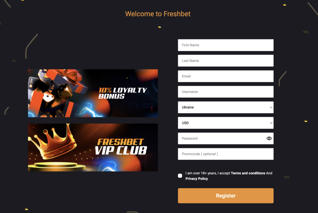 freshbet sign up