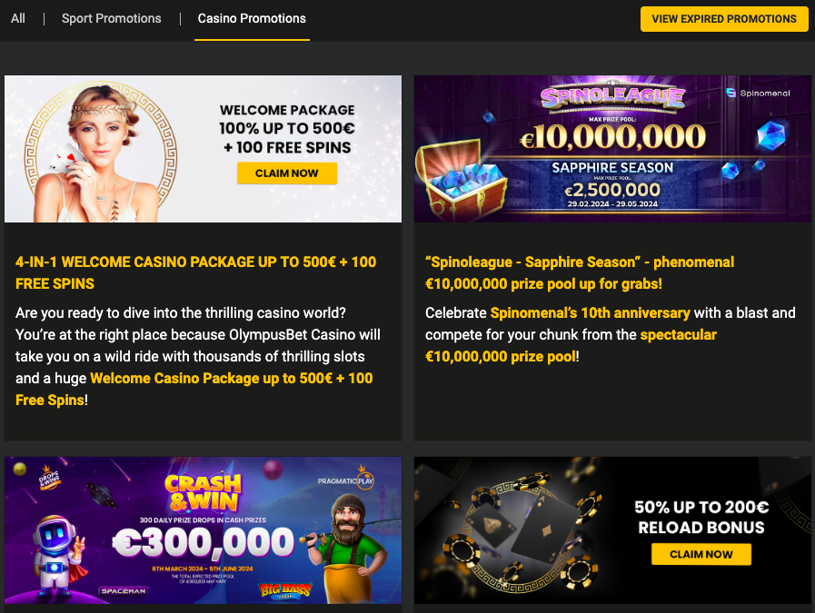 olympusbet bonuses